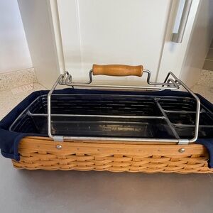 Longaberger Hostess Household Caddy Basket Navy Blue Liner w/Plastic Insert